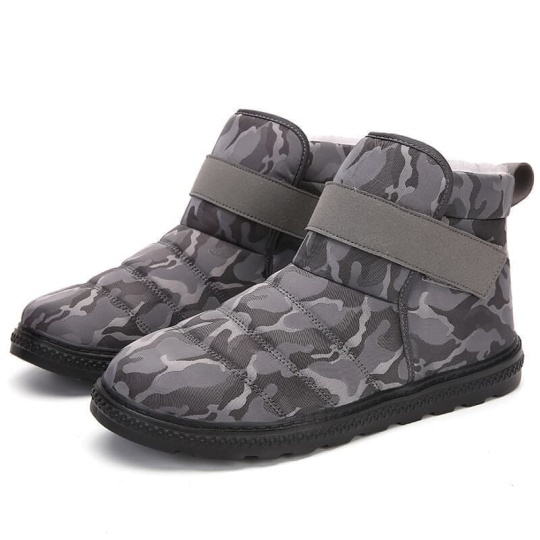 men outdoor waterproof warm lining hook loop casual ankle boots