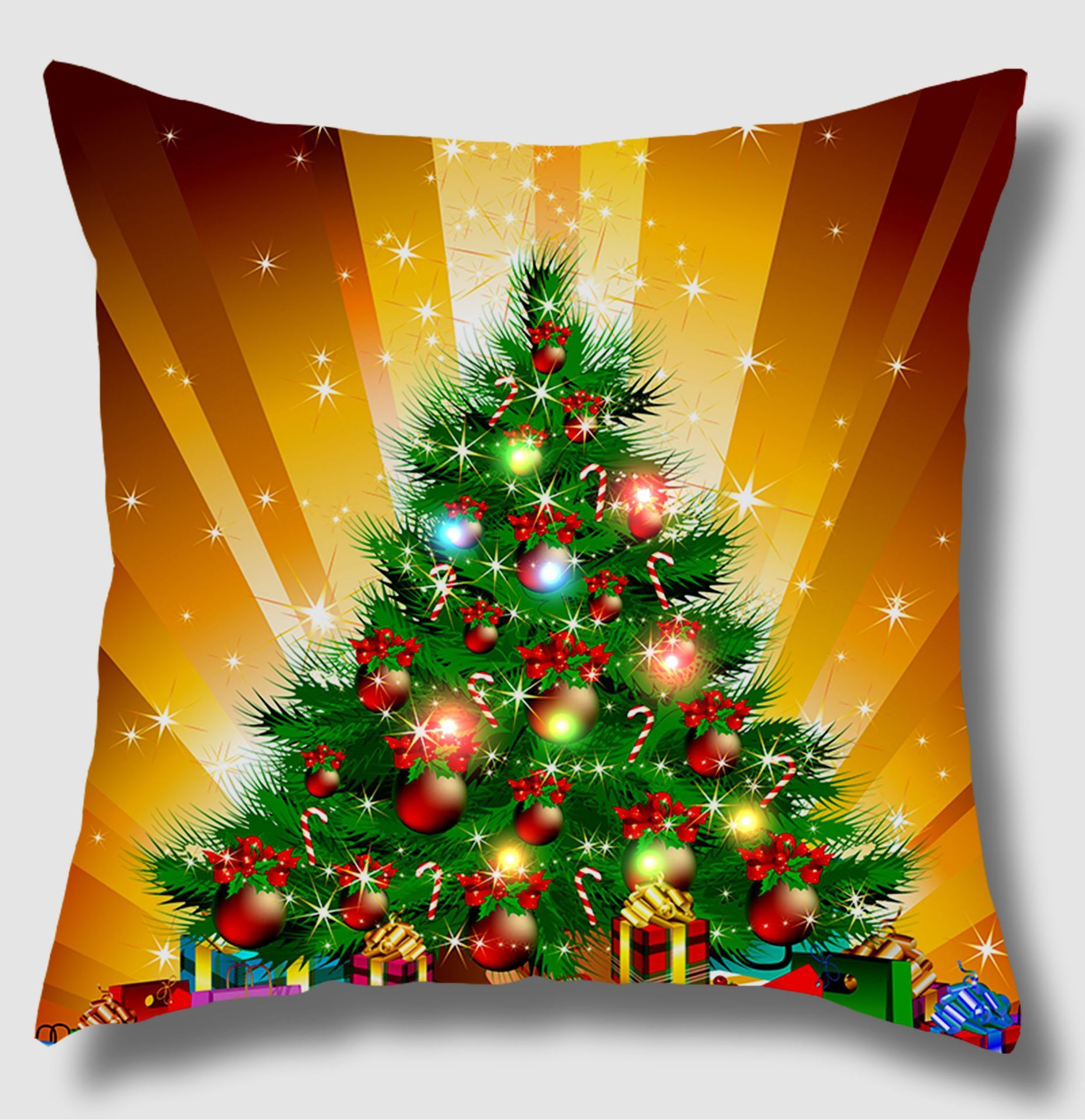 Luminous Christmas Cushion Cover LED Light Throw Pillows Cover For Sofa