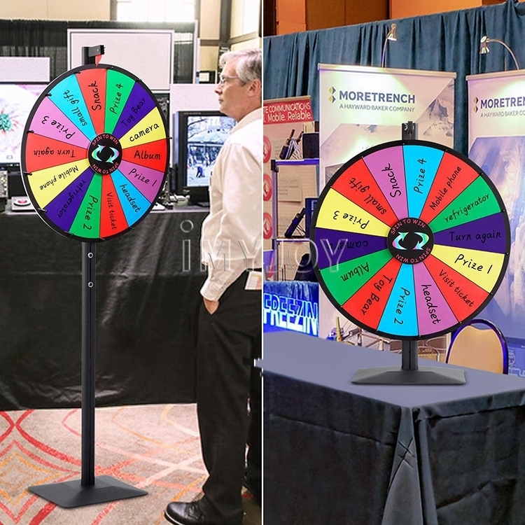 24'' Dual Use Spinning Prize Wheel 14 Slots Lucky Spin Game Fortune