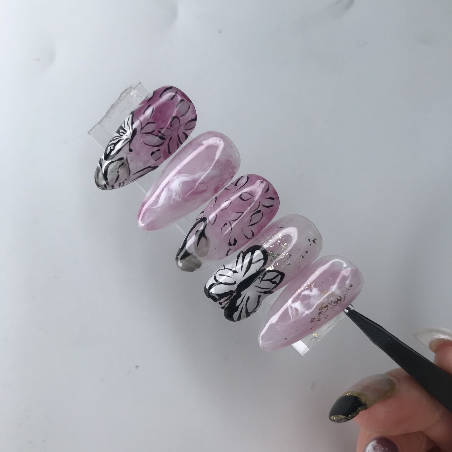How to Create Butterfly Wing Nail Art