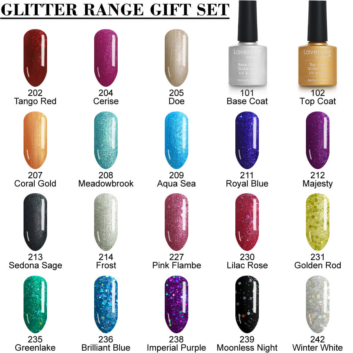 Lavender Violets Glitter Range Gift Set Pcs Gel Nail Polish F9