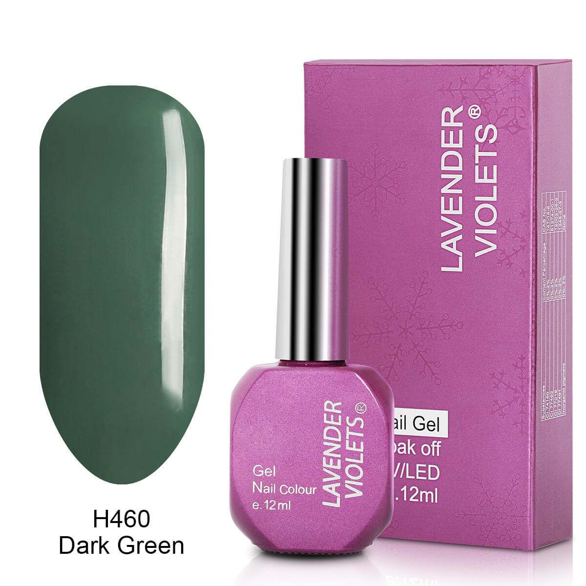 Lavender Violets Large 12ml Soak Off UV LED Nail Gel Polish Green