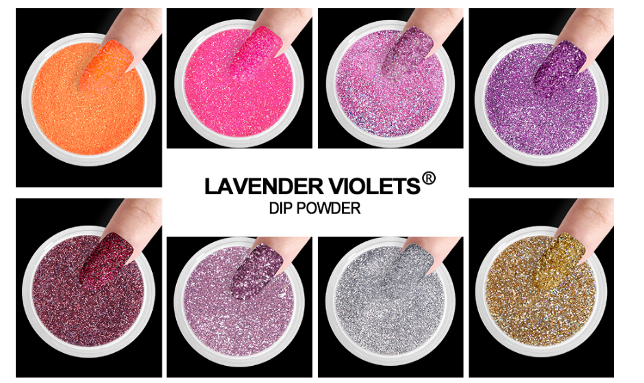 D38 Keeli Purple Glitter Dip Powder