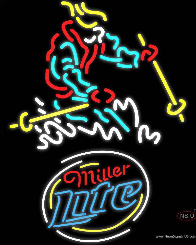 Miller Lite Skier Logo Neon Sign Miller Lite Skier Logo Neon Sign