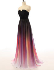 orange and white prom dresses