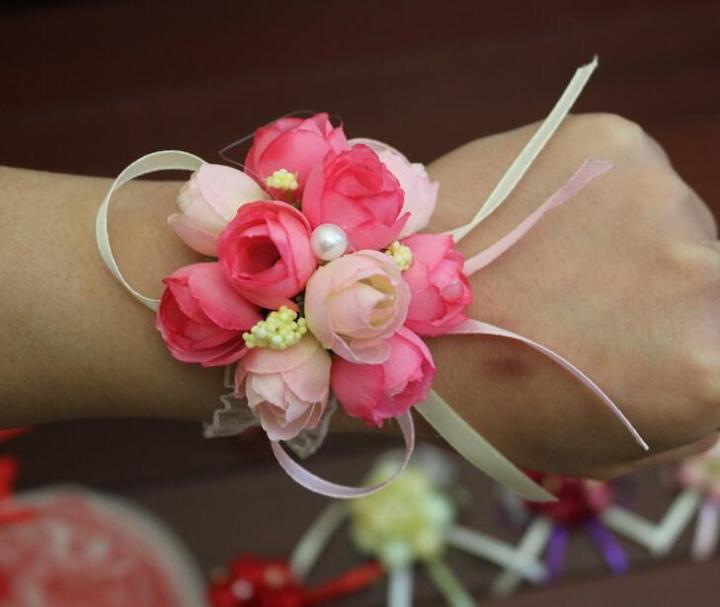 Hot Selling Wrist Flowers for Wedding Bridal Wrist Flowers with Pearl