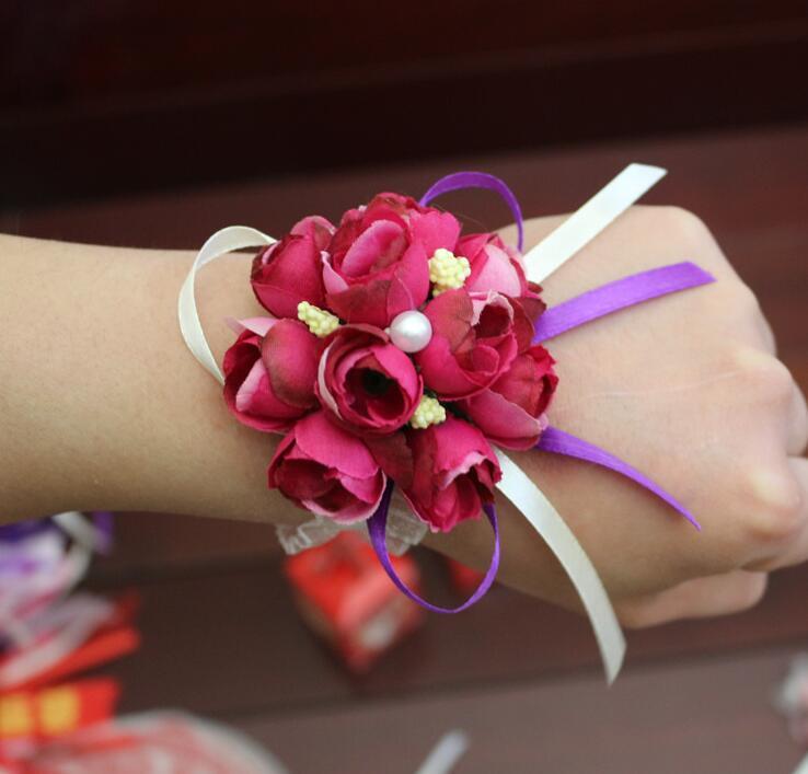 Hot Selling Wrist Flowers for Wedding Bridal Wrist Flowers with Pearl