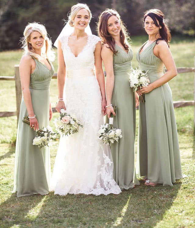 sage bridesmaid dresses long