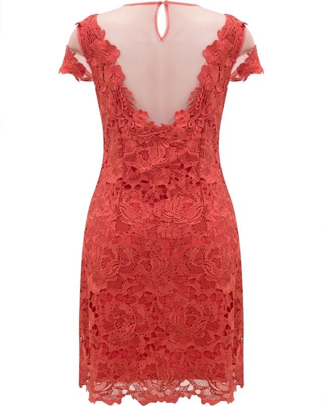 Cap Sleeves Dark Red Lace Sheer Neck Mother of the Bride Dresses