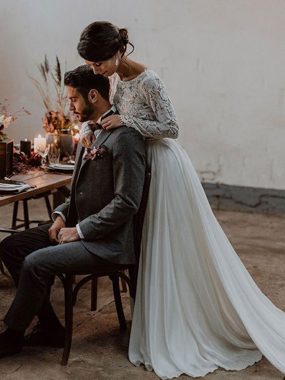two piece bridal dress