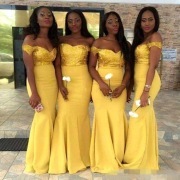 dark yellow bridesmaid dresses
