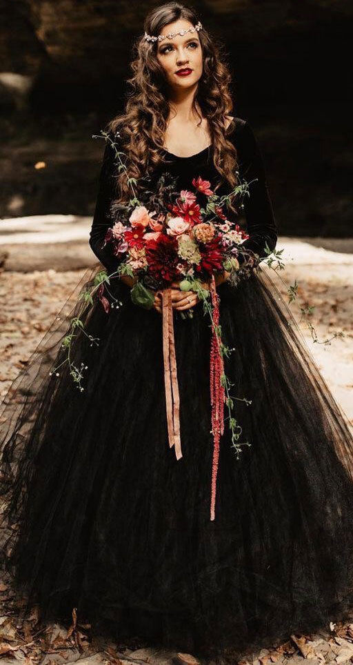 black dress with sleeves for wedding