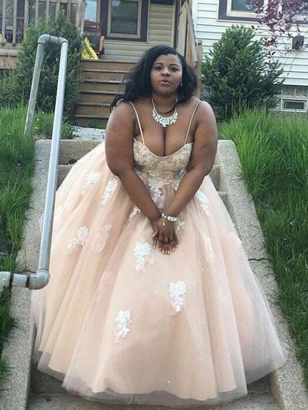 tulle with lace appliques