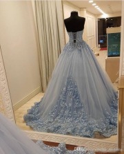 Straplsss Dusty Blue Long Prom Dresses Birthday Dresses Quinceanera Gowns