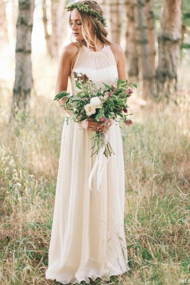 Simple Halter Wedding Dresses Bridal Gowns