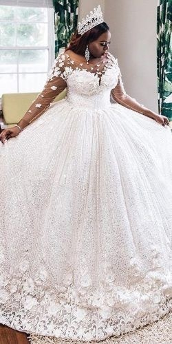 Plus Size Sparkly Wedding Dresses Bridal Gown with Appliques Lace