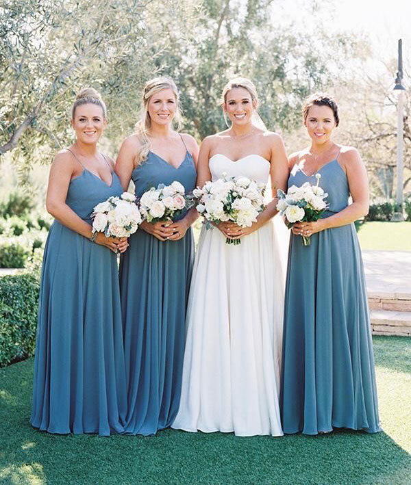 Spaghetti Straps Bridesmaid Dresses Under 100 for Wedding Party