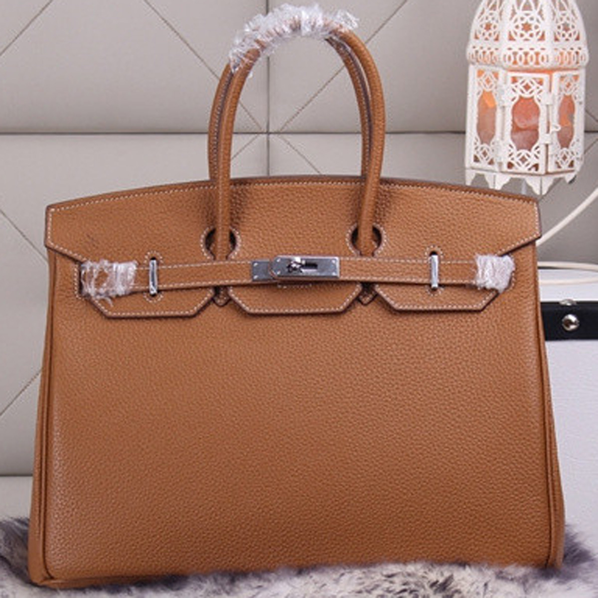 Hermes Handbag Birkin Togo Leather Silver Hardware 30/35cm