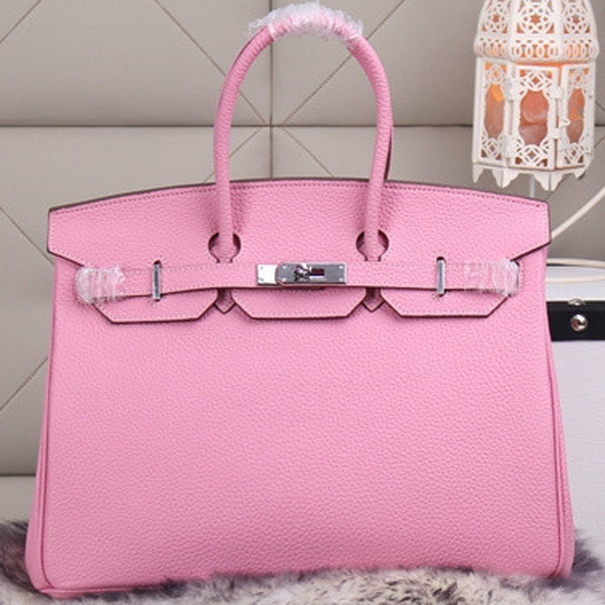 Hermes Handbag Birkin Togo Leather Silver Hardware 30/35cm Pink sale