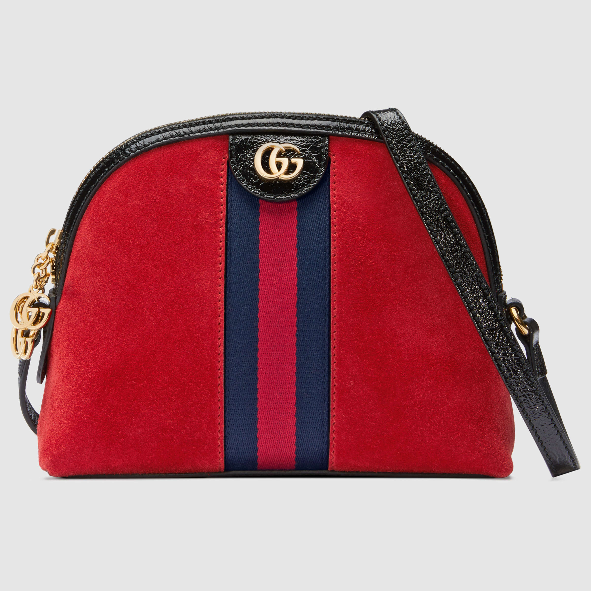 Gucci Women&#39;s Ophidia GG small shoulder bag hibiscus red suede 499621B sale