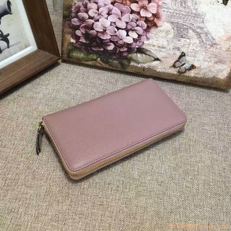 Gucci GG Leather zip around aaa gucci wallet sale women outlet online shop 456117 light pink sale
