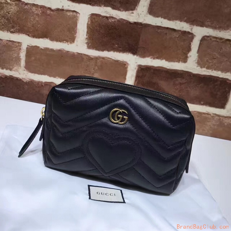 Gucci Makeup heart bag GG Marmont cosmetic case matelasse leather ...