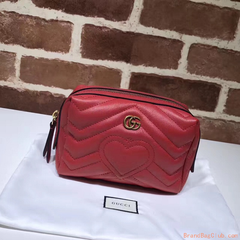 Gucci Makeup heart bag GG Marmont cosmetic case hibiscus