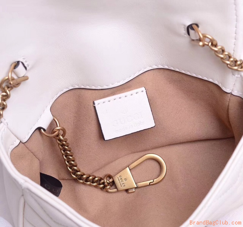 Gucci GG Marmont matelasse leather super mini bag dusty white chevron leather 476433 sale