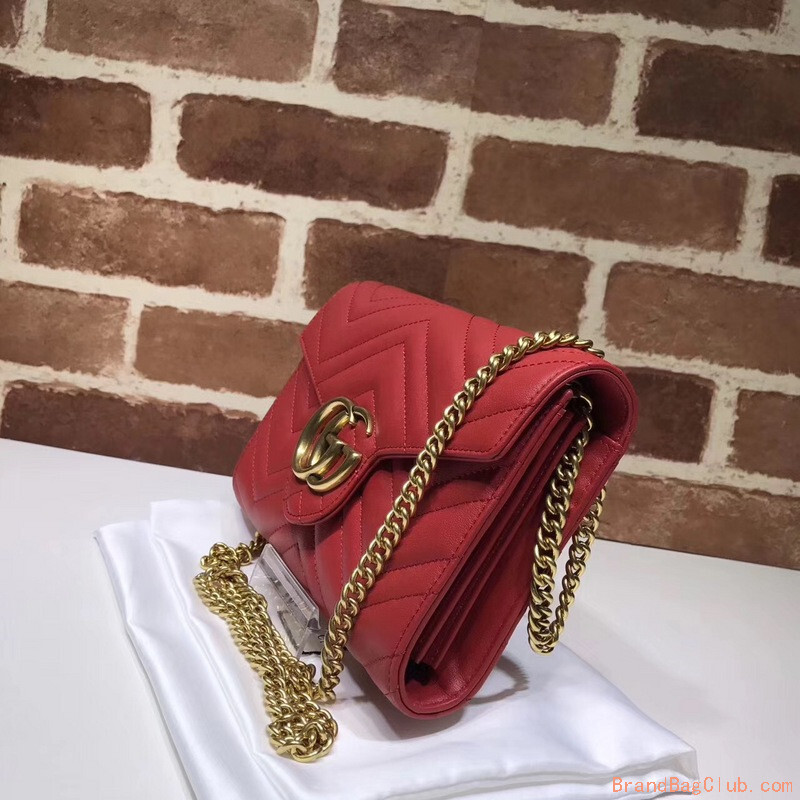 Gucci GG Marmont matelasse mini bag hibiscus Crossbody handbag red leather 474575 sale