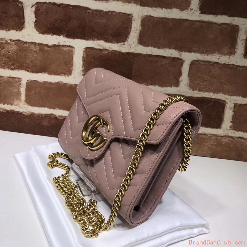 Gucci Crossbody handbag GG Marmont matelasse mini bag leather 474575 pink sale
