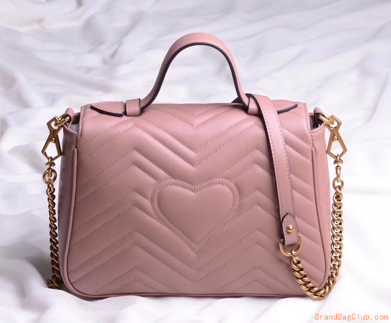 GG Marmont small top handle bag Cheap gucci bags gucci ladies handbags leather 498110 dusty pink ...