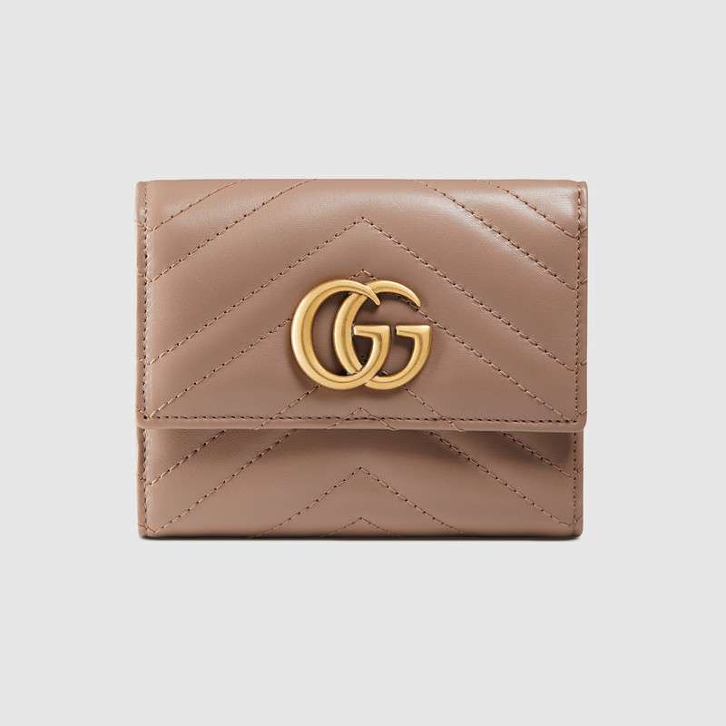 3 Colors GG Gucci marmont wallet trifold leather card holder wallet womens gucci small wallet ...