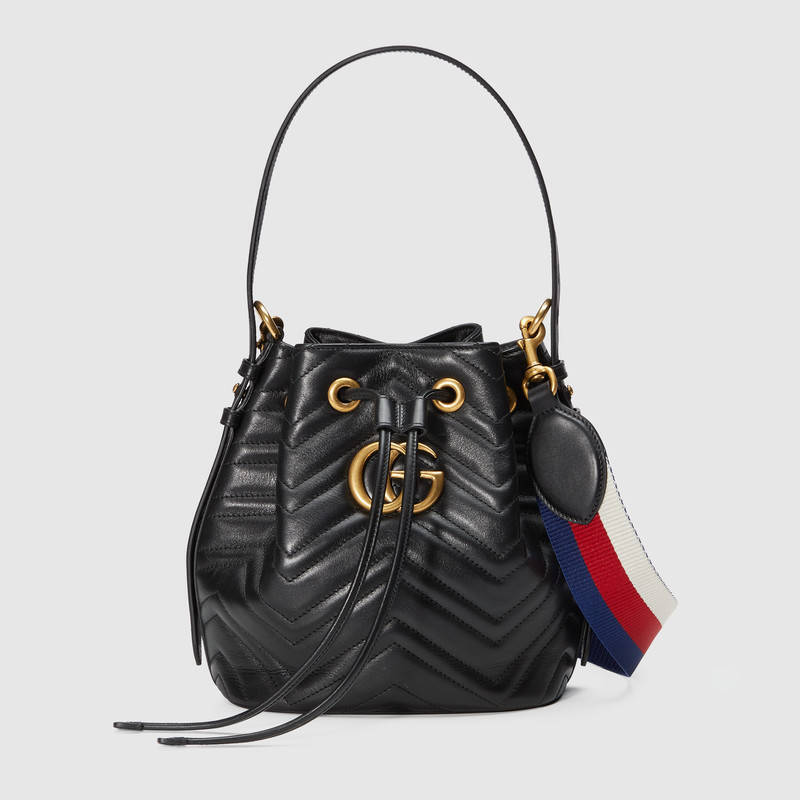Cheap gucci bags gucci gg marmont bag leather handbags black shoulder bucket bag gucci crossbody ...