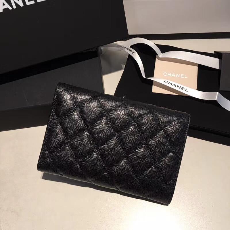 Best replica bag online Chanel caviar wallet trifold wallet womens designer credit card wallet ...