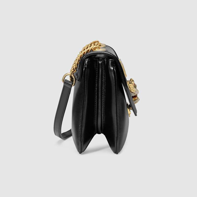 New Black Leather Gucci Bag Tiger Purse Handbag Rajah Medium Gucci