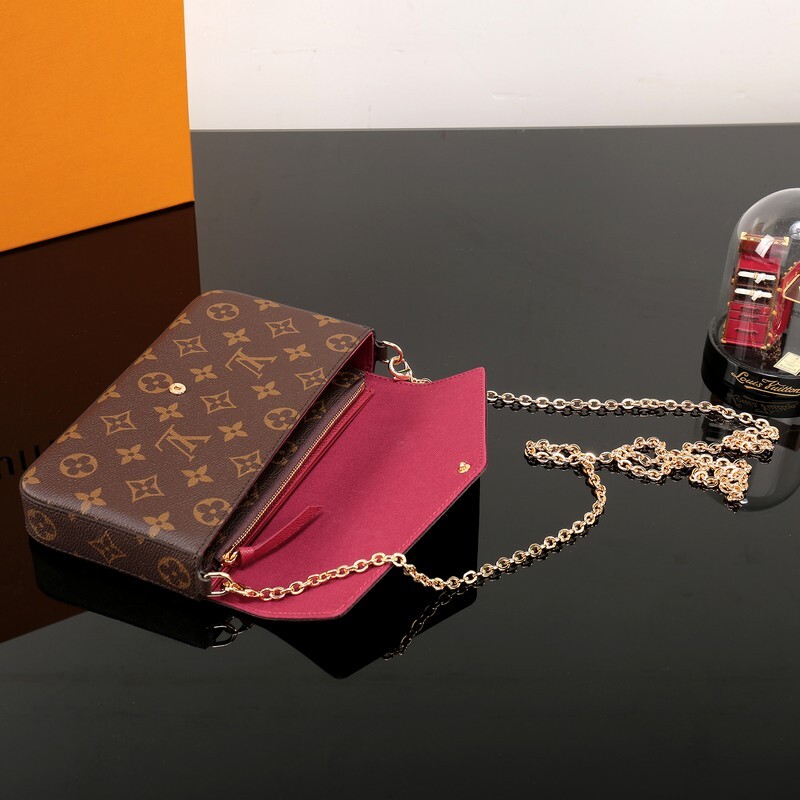 Louis vuitton keychain wallet monogram wallet coin purse womens ladies lv pouch chain wallet ...