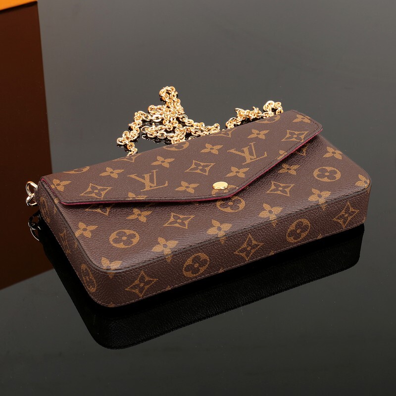 Louis vuitton keychain wallet monogram wallet coin purse womens ladies lv pouch chain wallet ...