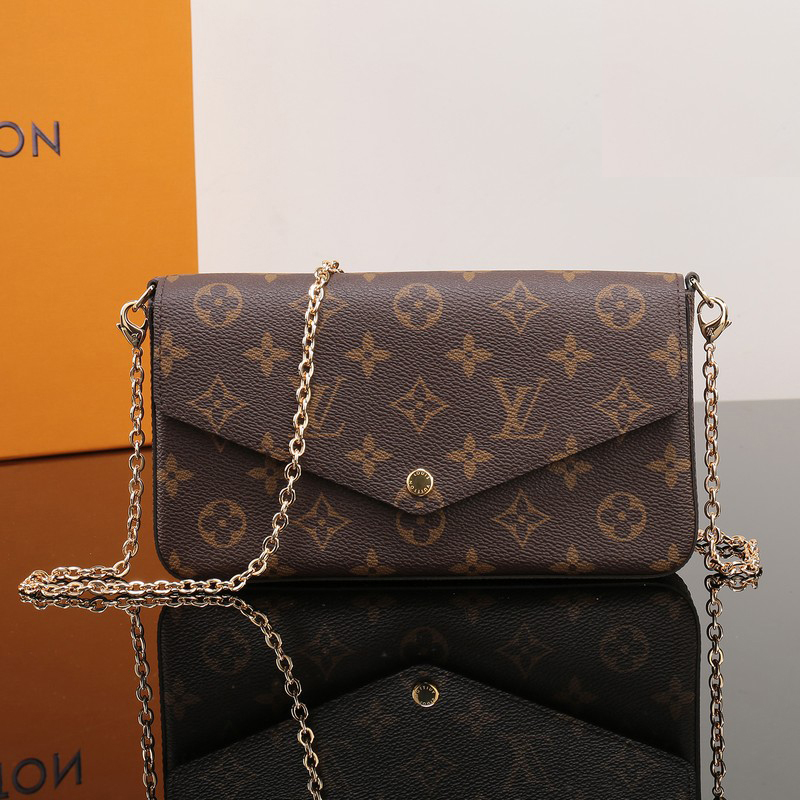 Louis vuitton keychain wallet monogram wallet coin purse womens ladies lv pouch chain wallet ...