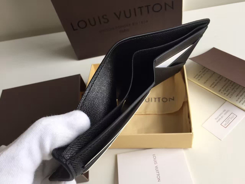 Black louis vuitton wallet men card leather wallets for men MULTIPLE small lv wallet for men ...