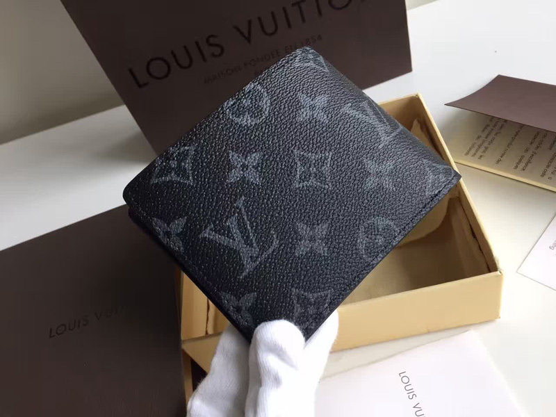 Black louis vuitton wallet men card leather wallets for men MULTIPLE small lv wallet for men ...