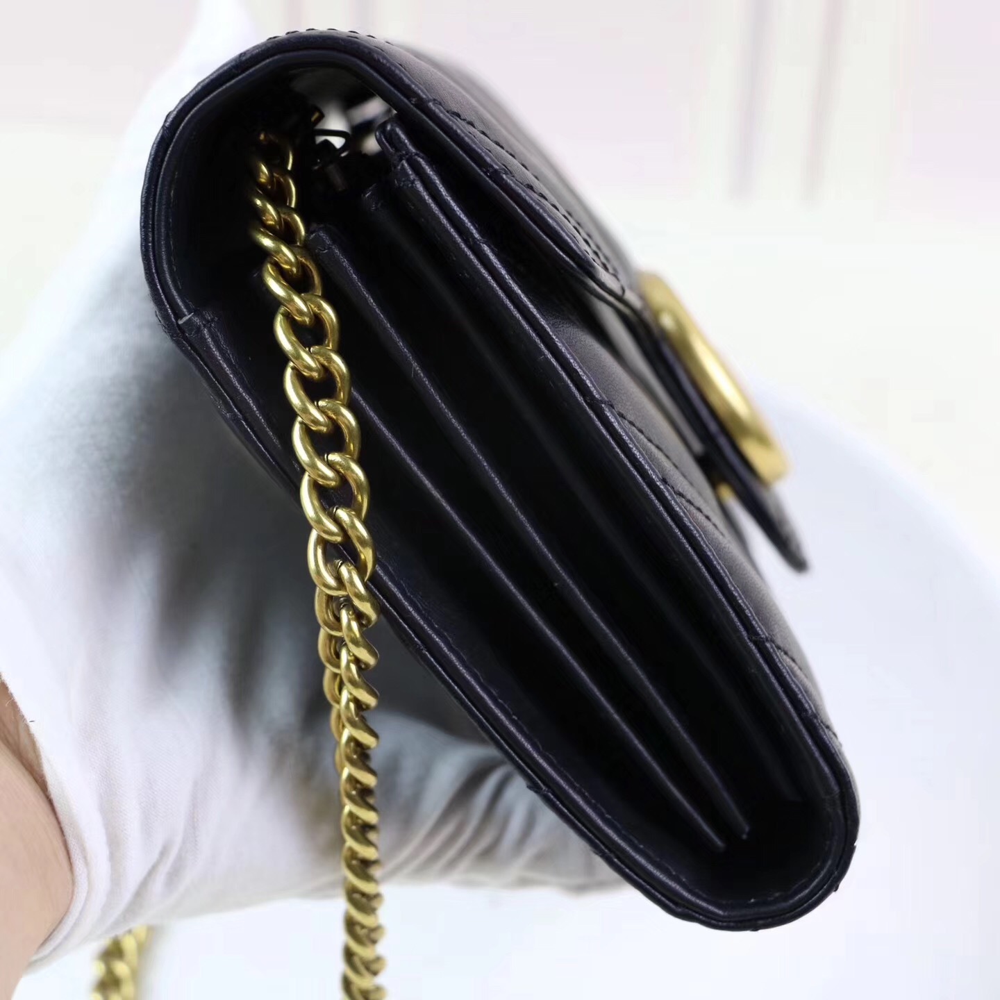Designer gucci purses cheap gg marmont matelassé mini bag wallet on chain small crossbody black ...