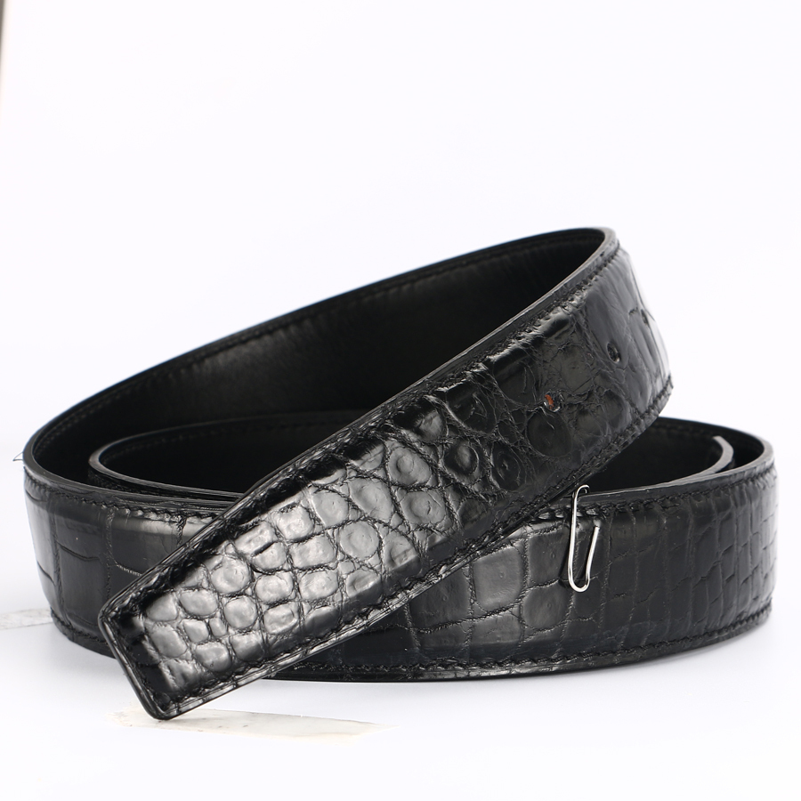 [BATOORAP] Women High Quality Men Belt Crocodile leather Belts Luxury Brand Designer Belts Black ...