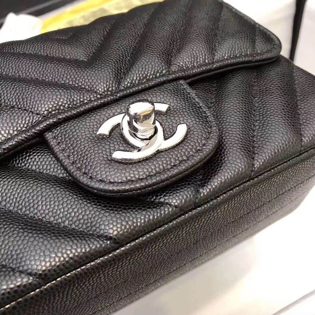 Coco Chanel chevron mini flap rectangular square classic quilted bag handbags chanel caviar ...