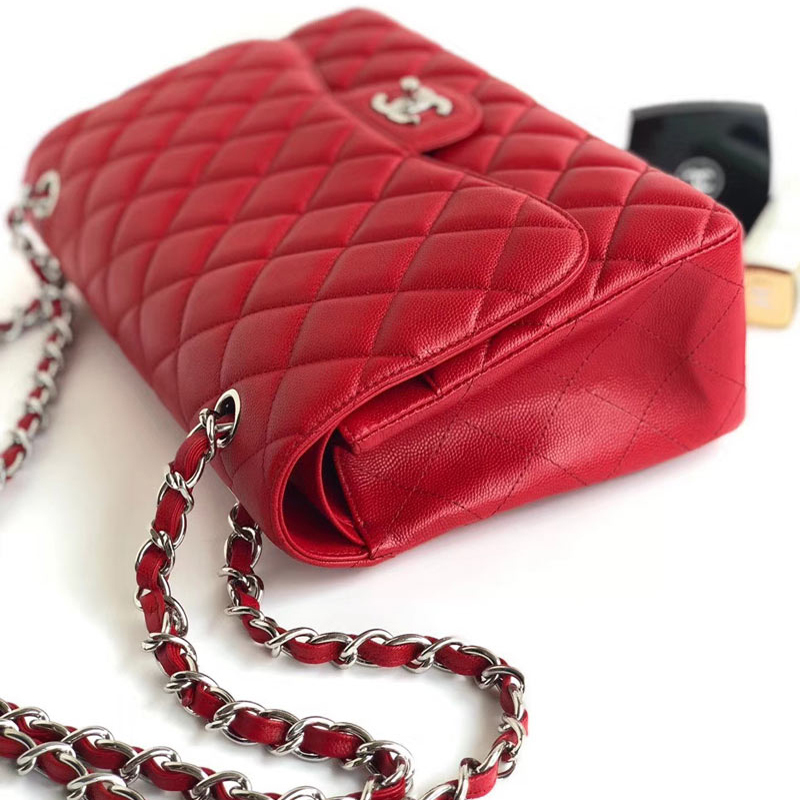 Coco Chanel handbags Classic Flap bag Jumbo Double Flapped chanel purse Caviar Beige Shoulder ...