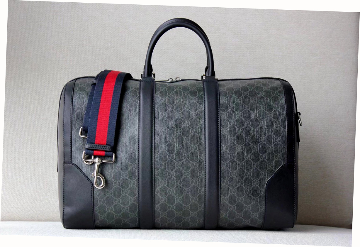 Gucci mens duffle bag GG Supreme carry on luggage suitcase cheap gucci travel man bag designer ...