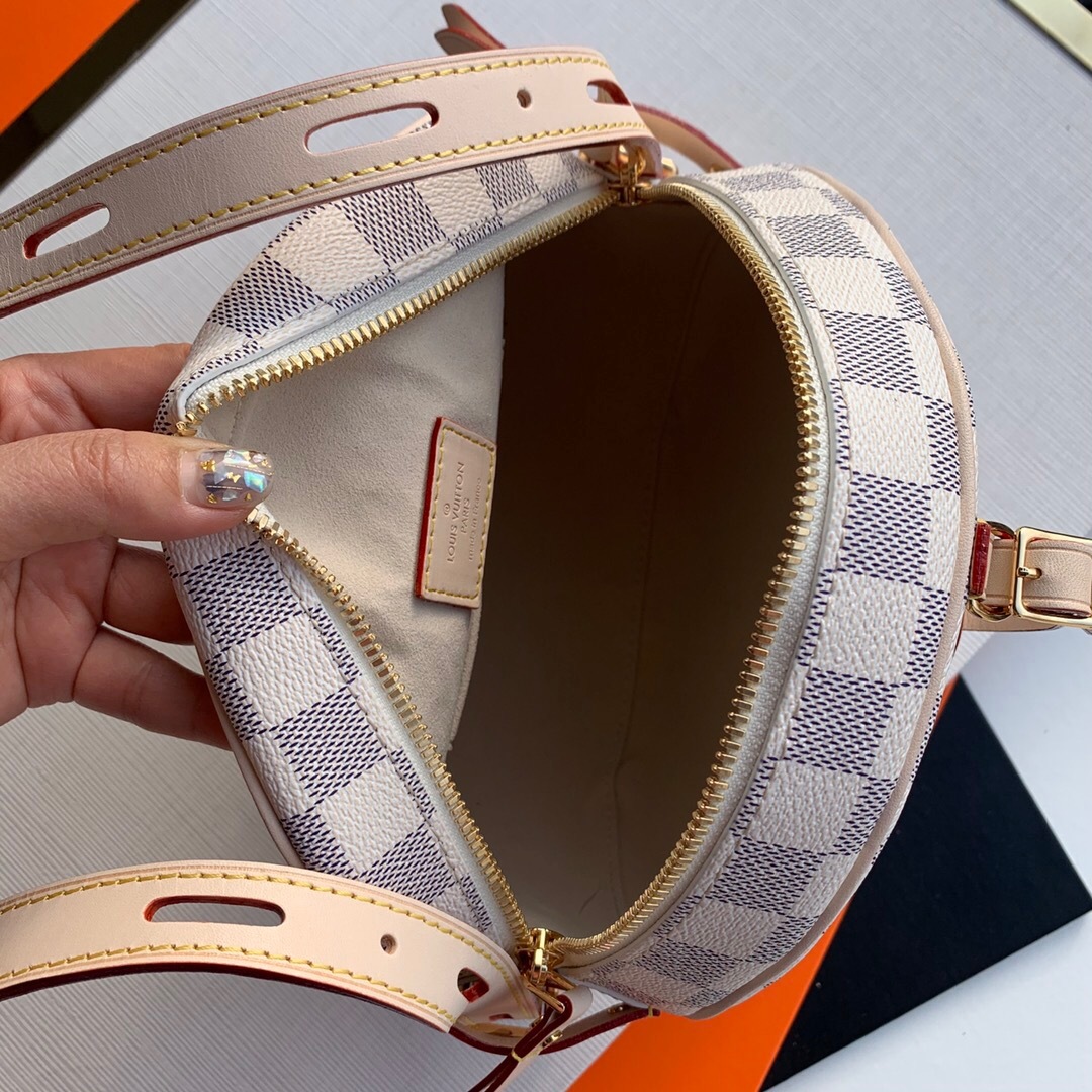 Louis Vuitton boite chapeau souple handbag sale white lv monogram crossbody bag review Doron ...