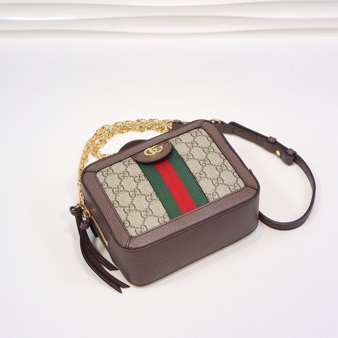 Doron replica GUCCI Ophidia GG mini shoulder bag canvas chain crossbody handbag review unboxing ...