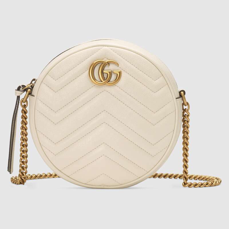 Doron replica GUCCI GG Marmont mini round shoulder bag leather chain handbag review unboxing ...