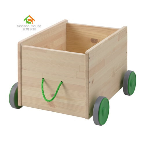 Toy storage with wheels