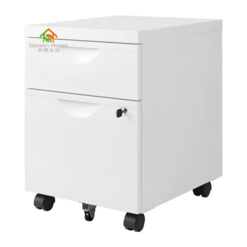 Drawer unit w 2 drawers on castors White